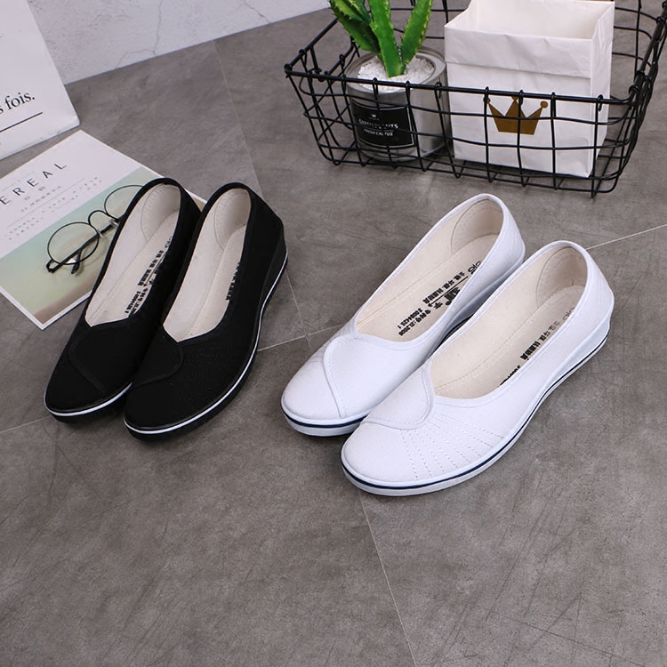 White nurse shoes women’s slope with beauty salon small white shoes ...